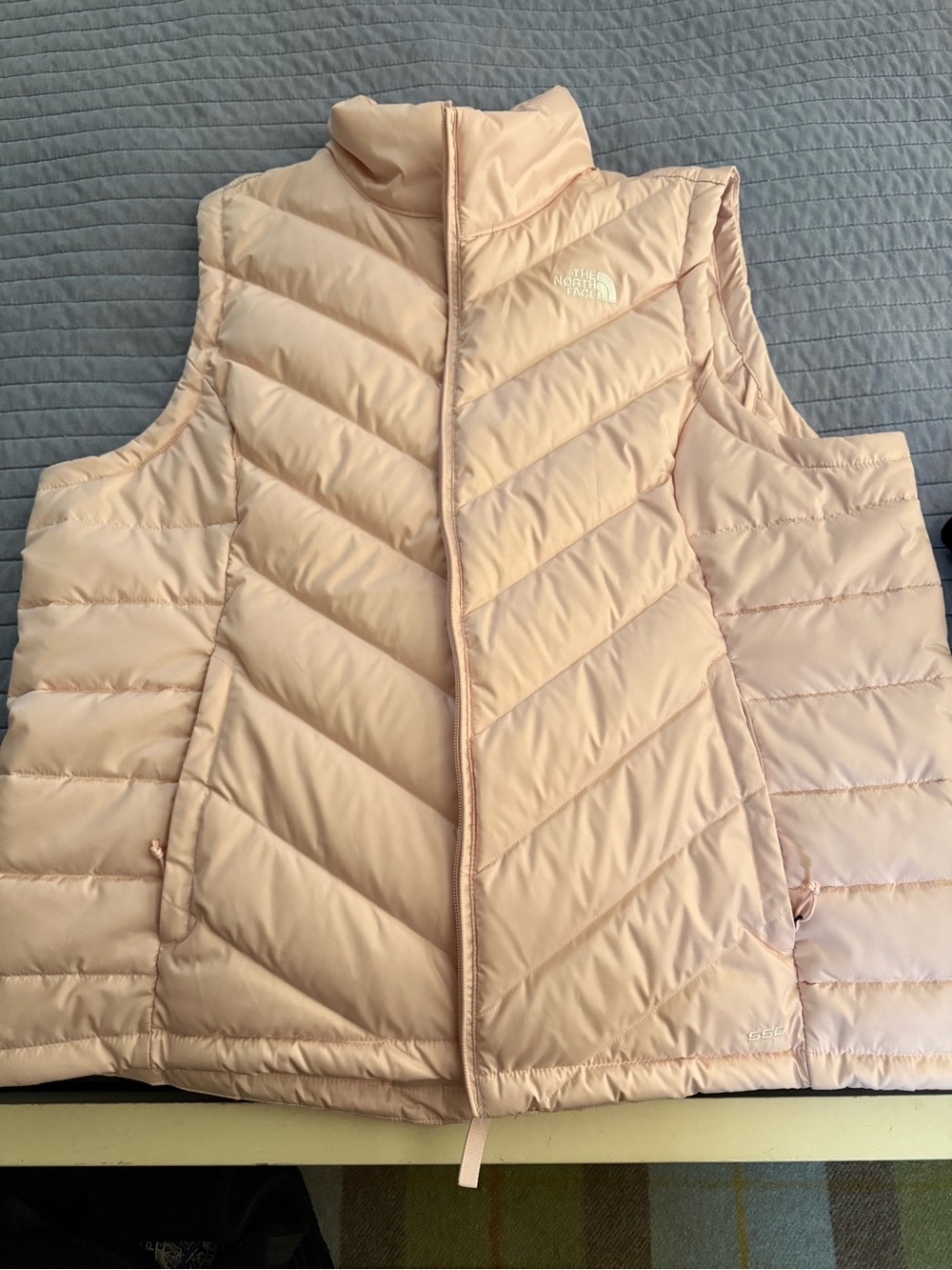 The North Face Women’s Pale Pink Quilted Down Insulated Vest Plus Size XXL